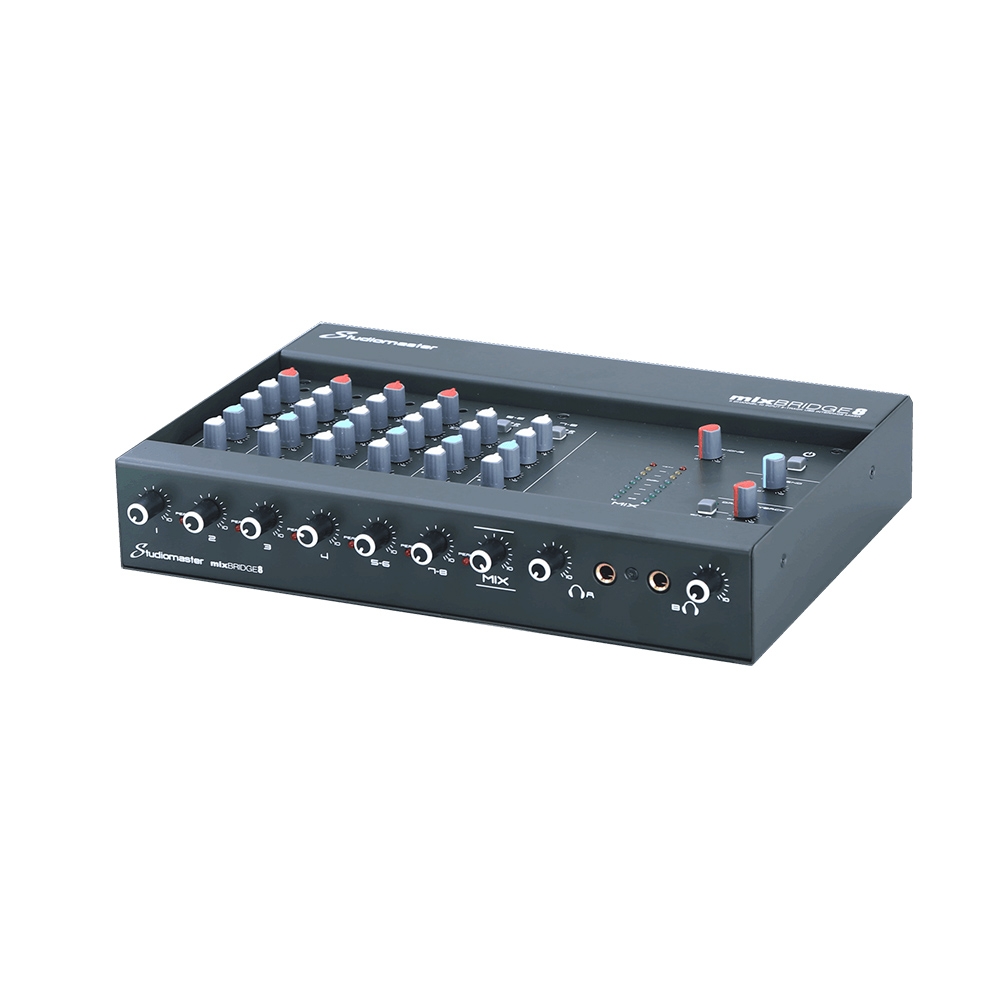 上海中美亚Studiomaster(录音大师)多轨录音桌面模拟调音台mixBRIDGE8正面